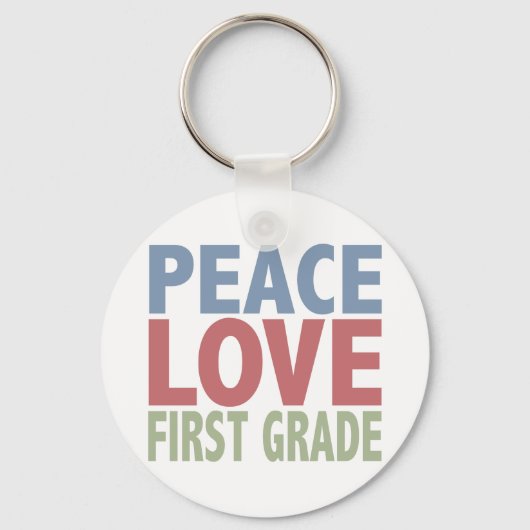 Peace Love First Grade Sleutelhanger (Voorkant)