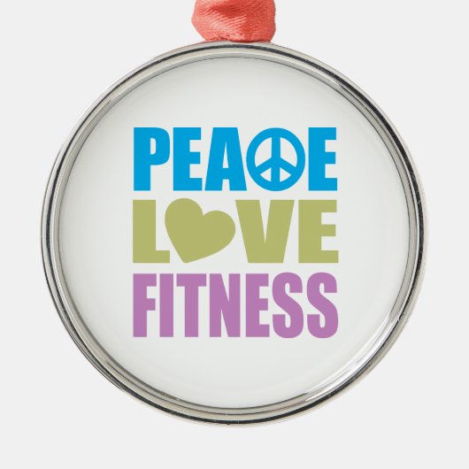 Peace Love Fitness Metalen Ornament (Voorkant)