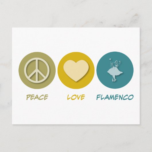 Peace Love Flamenco Briefkaart (Voorkant)
