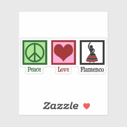 Peace Love Flamenco Dancing Sticker (Vel)