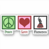 Peace Love Flamenco Dancing Sticker (Voorkant)