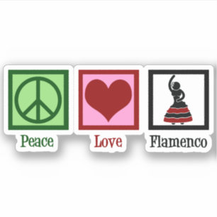 Peace Love Flamenco Dancing Sticker
