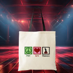 Peace Love Flamenco Dancing Tote Bag<br><div class="desc">Peace Love Flamenco dansende gift voor een danser.</div>