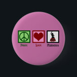Peace Love Flamenco Danser Pink Dancer Ronde Button 5,7 Cm<br><div class="desc">Peace Love Flamenco dansende gift voor een danser.</div>