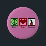 Peace Love Flamenco Danser Pink Dancer Ronde Button 5,7 Cm<br><div class="desc">Peace Love Flamenco dansende gift voor een danser.</div>