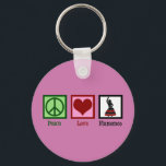 Peace Love Flamenco Danser Pink Dancer Sleutelhanger<br><div class="desc">Peace Love Flamenco dansende gift voor een danser.</div>