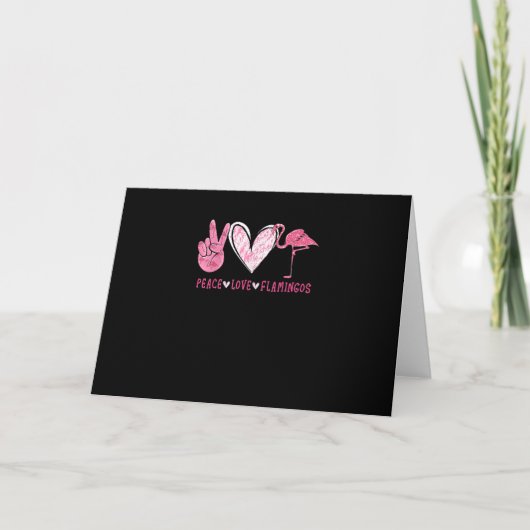 Peace Love Flamingo | Flamingo Lover Feestdagen Kaart (Voorkant)