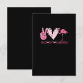 Peace Love Flamingo | Flamingo Lover Informatiekaartje (Voorkant / Achterkant)