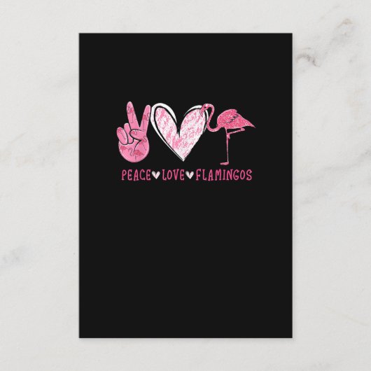 Peace Love Flamingo | Flamingo Lover Informatiekaartje (Voorkant)