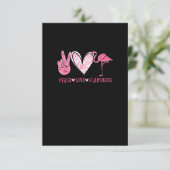 Peace Love Flamingo | Flamingo Lover Informatiekaartje (Staand voorkant)