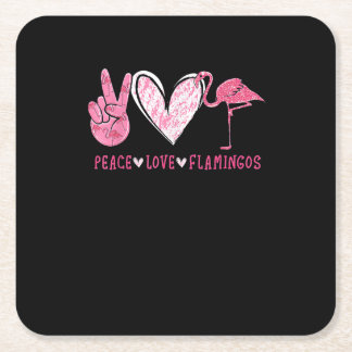 Peace Love Flamingo | Flamingo Lover Kartonnen Onderzetters