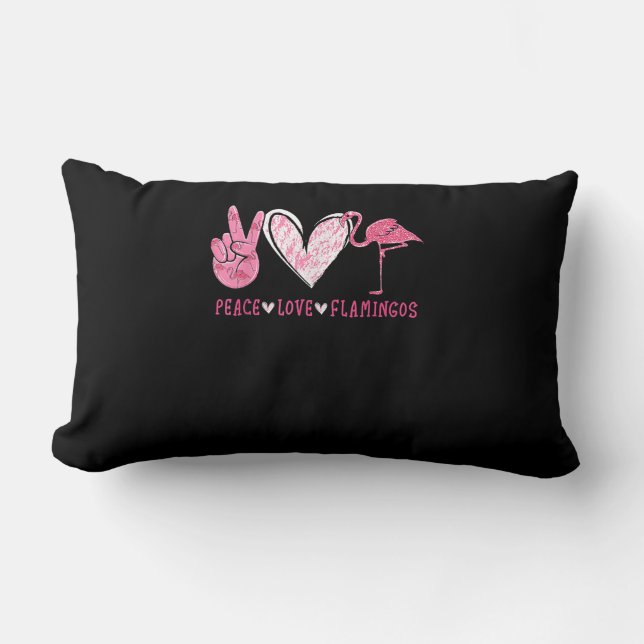 Peace Love Flamingo | Flamingo Lover Kussen (Voorkant)