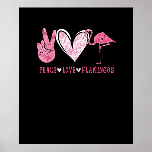 Peace Love Flamingo | Flamingo Lover Poster (Voorkant)