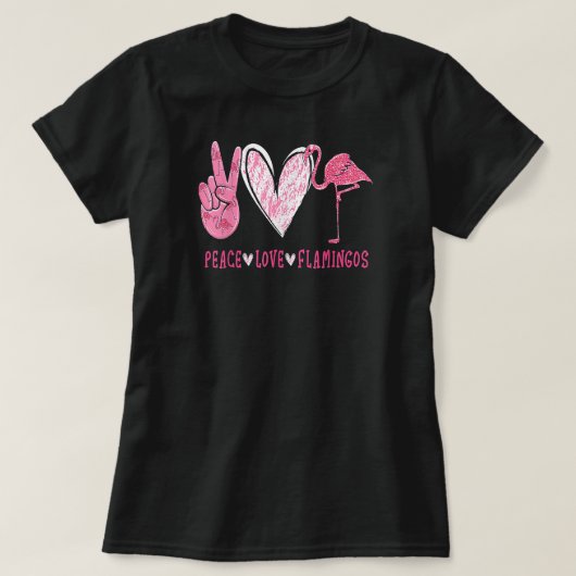 Peace Love Flamingo Flamingo Lover T-shirt (Design voorkant)