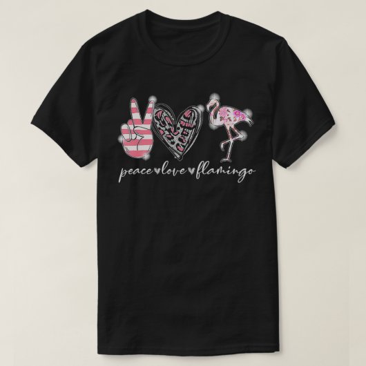 Peace Love Flamingo T-shirt (Design voorkant)