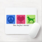 Peace Love Flat Coat Retriever Muismat (Met muis)