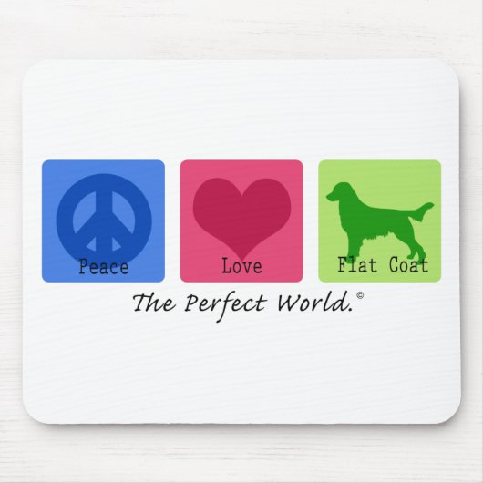 Peace Love Flat Coat Retriever Muismat (Voorkant)