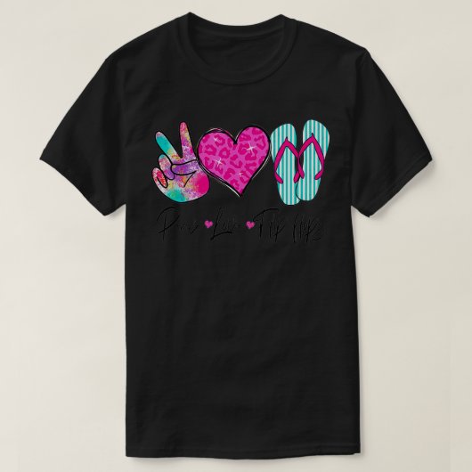 Peace Love Flip Flops Funny Hello Summer Vibes Bea T-shirt (Design voorkant)