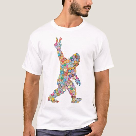 Peace Love Floral Bigfoot T-shirt (Voorkant)