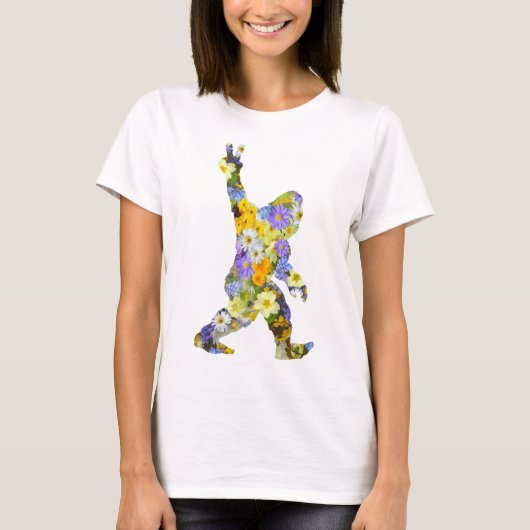Peace Love Floral Bigfoot T-Shirt (Voorkant)