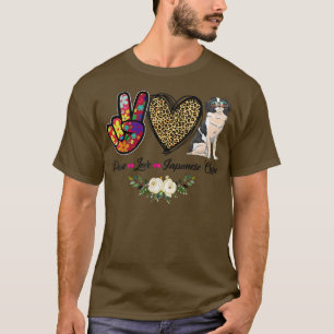 Peace Love Floral Japanse Chin Mam Dog mama T-shirt