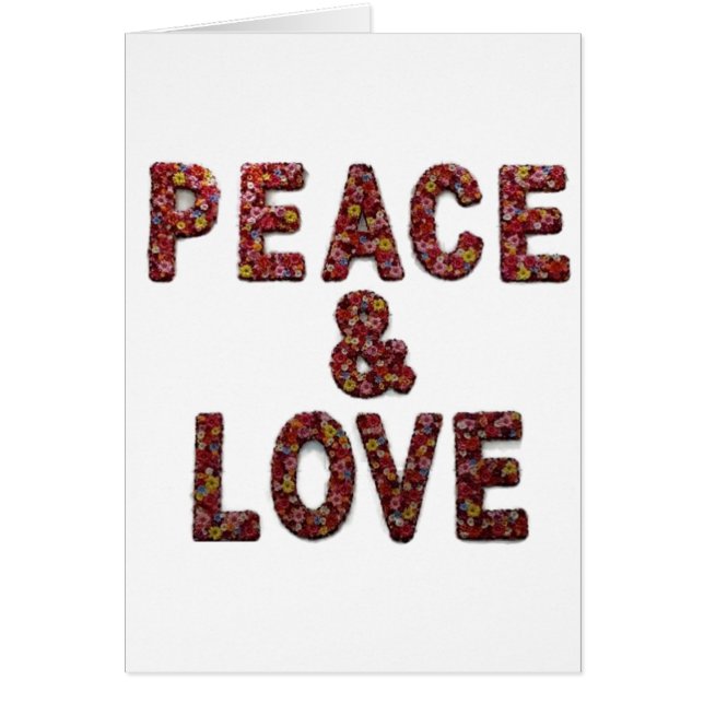 Peace & Love Flower Kerstfeestay Kaart (Voorkant)