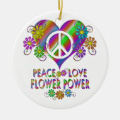 Peace Love Flower Power Keramisch Ornament (Voorkant)
