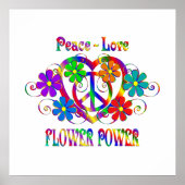 Peace Love Flower Power Poster (Voorkant)