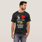 Peace Love Flugel Horn Flugelhorn Player Music Ins T-shirt (Voorkant volledig)