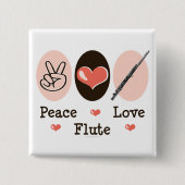 Peace Love Flute Button (Voorkant)