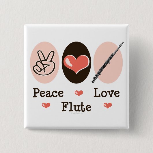Peace Love Flute Button (Voorkant)