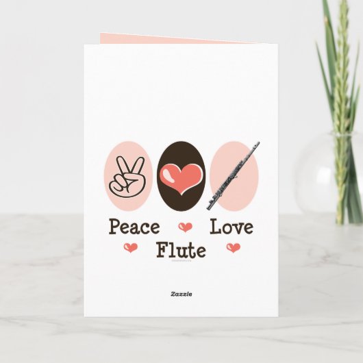 Peace Love Flute Greeting Card Kaart (Achterkant)