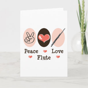 Peace Love Flute Greeting Card Kaart