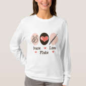 Peace Love Flute Hoodie T-shirt (Voorkant)
