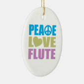 Peace Love Flute Keramisch Ornament (Rechts)