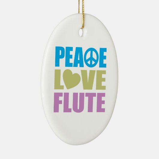 Peace Love Flute Keramisch Ornament (Rechts)