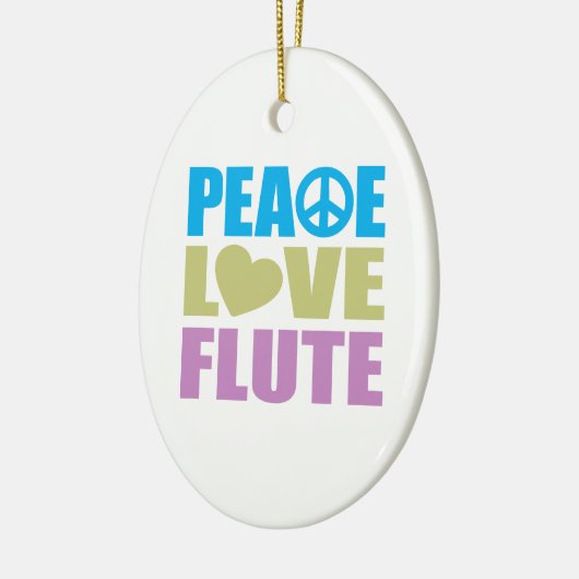 Peace Love Flute Keramisch Ornament (Links)