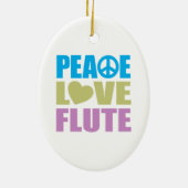Peace Love Flute Keramisch Ornament (Achterkant)