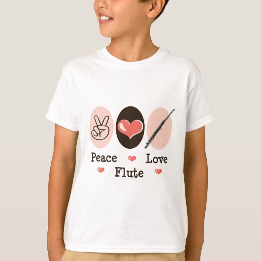 Peace Love Flute Kinder T-shirt (Voorkant)