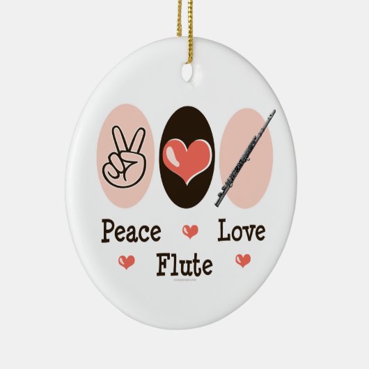 Peace Love Flute Ornament (Rechts)