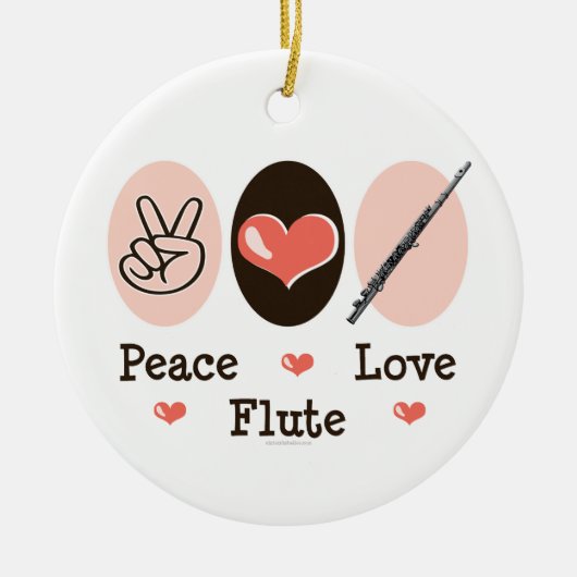 Peace Love Flute Ornament (Voorkant)