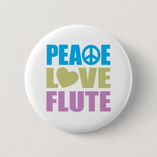 Peace Love Flute Ronde Button 5,7 Cm (Voorkant)