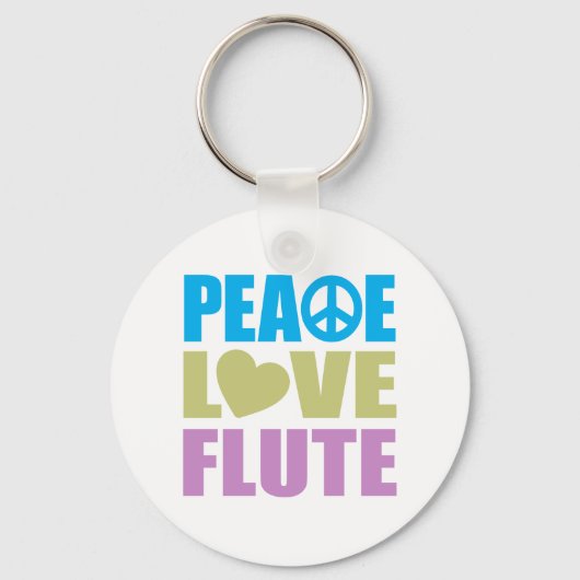 Peace Love Flute Sleutelhanger (Voorkant)