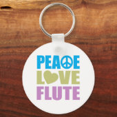 Peace Love Flute Sleutelhanger (Voorkant)