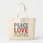 Peace Love Flutes Grote Tote Bag (Voorkant)