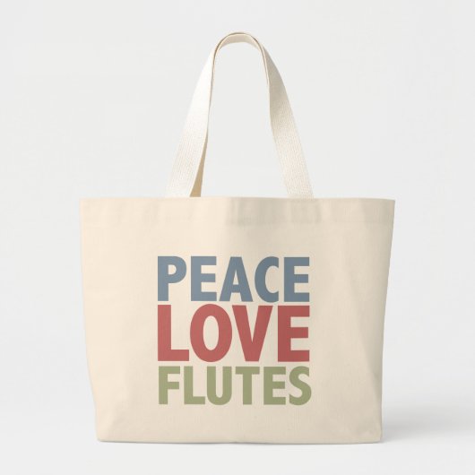 Peace Love Flutes Grote Tote Bag (Voorkant)