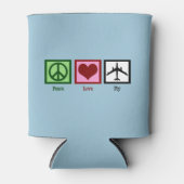 Peace Love Fly Blikjeskoeler (Voorkant)