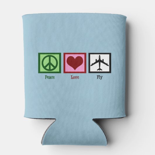 Peace Love Fly Blikjeskoeler (Achterkant)