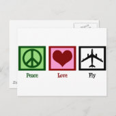 Peace Love Fly Briefkaart (Voorkant / Achterkant)
