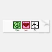 Peace Love Fly Bumpersticker (Voorkant)